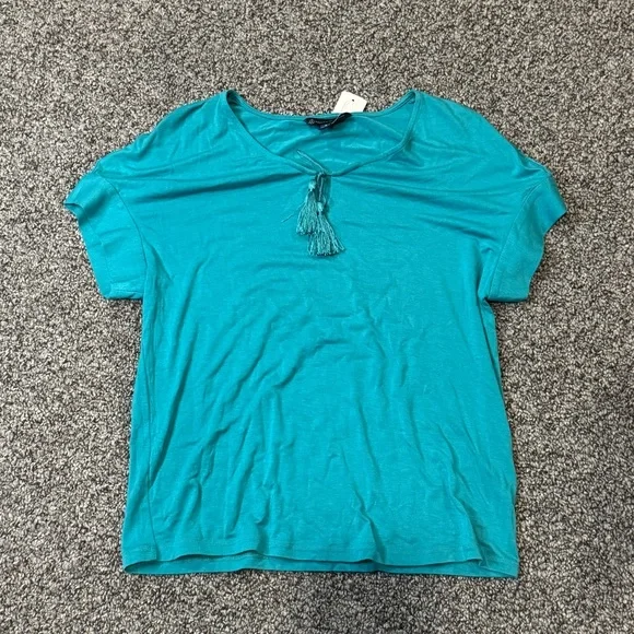 NWT Brooks Brothers Teal Tassel Short Sleeve Tee - Picture 2 of 8